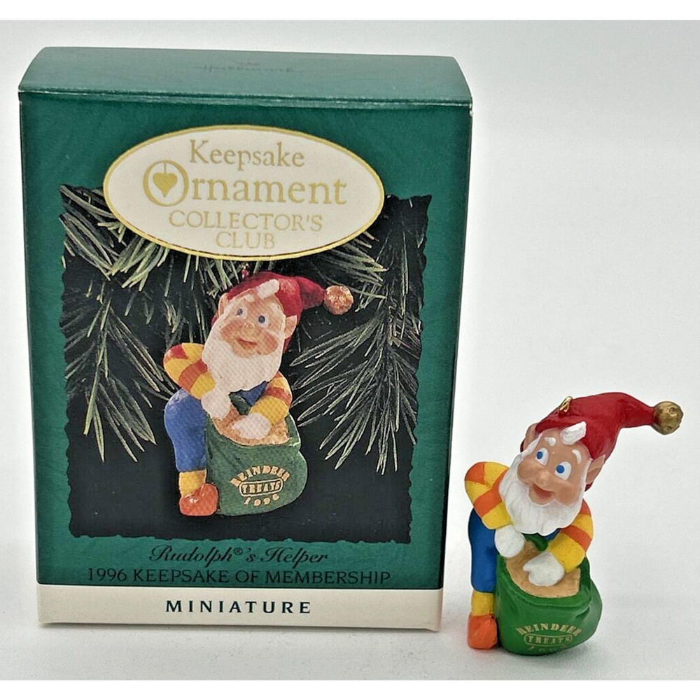 1996 Hallmark Rudolph's Helper Keepsake Ornament Club Ornament SKU U214